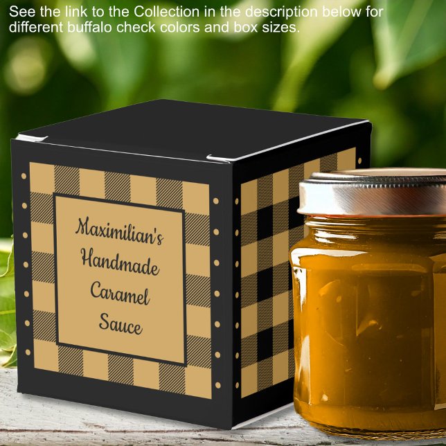 Ballotins Vérifié de Buffalo - Or et Noir - Classique (Buffalo Check - Gold and Black - Classic Favor Boxes by Leapfroglisics Shop)