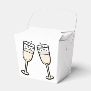 Ballotins Verres à Champagne Noir et Blanc Mariage Fête