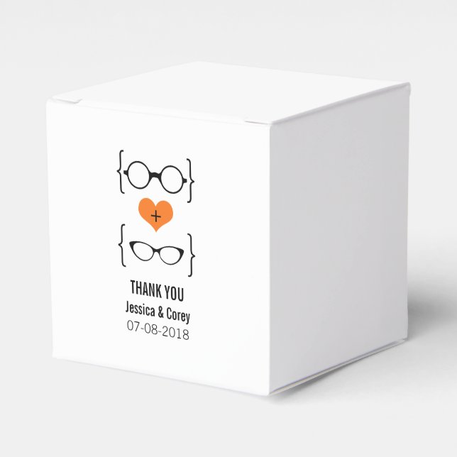 Ballotins Verres Orange Geeky Mariage Favor Boxes (Verso)