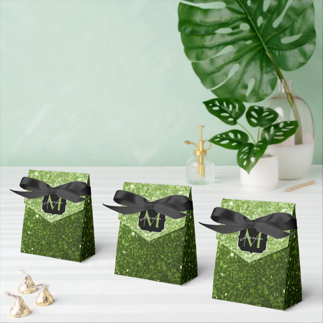 Ballotins Vert clair verdure paillettes scintille Monogramme (Multiple)