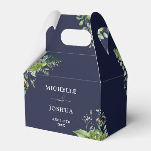 Ballotins Vert Floral Moderne Marine Mariage bleu