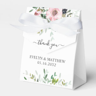 Ballotins Vert floral rose sur Wedding shower blanc