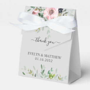 Ballotins Vert floral rose sur Wedding shower gris