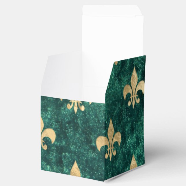 Ballotins Vert Grunge Velours Fleur De Lis Mardi Gras (Ouvert)
