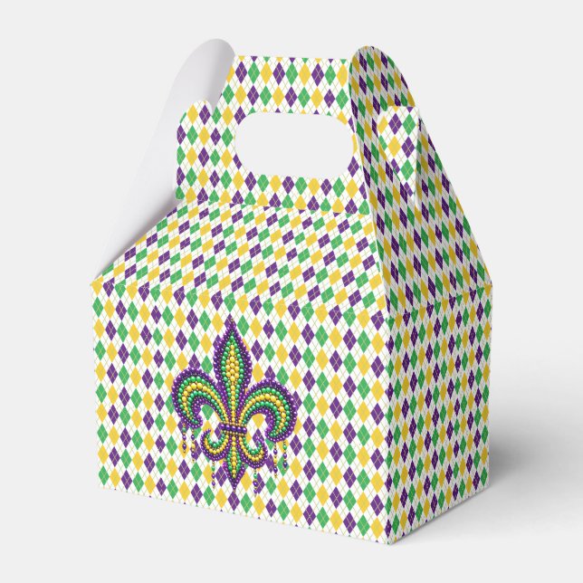 Ballotins Vert jaune pourpre Mardi Gras fleur de lis (Verso)