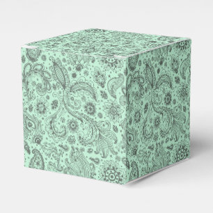 Ballotins Vert menthe batik style bohème floral motif cachem