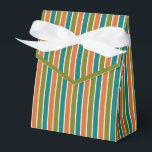 Ballotins Vert olive, Turquoise, Orange rayé<br><div class="desc">Ballotin rayé vert olive,  turquoise et orange avec cravate ruban. Parfait pour tous les thèmes de décoration cadeau; simple/minimaliste à maximaliste en fonction des agréments supplémentaires.</div>