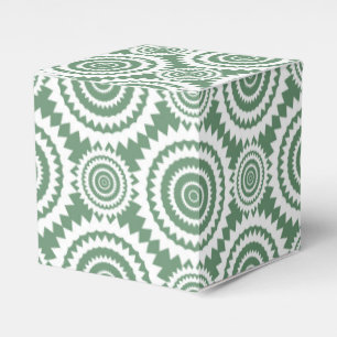 Ballotins Vert sauge et motif de cercles géométriques blancs