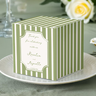 Ballotins Vert sauge rayures vintage cadeaux de mariage pers