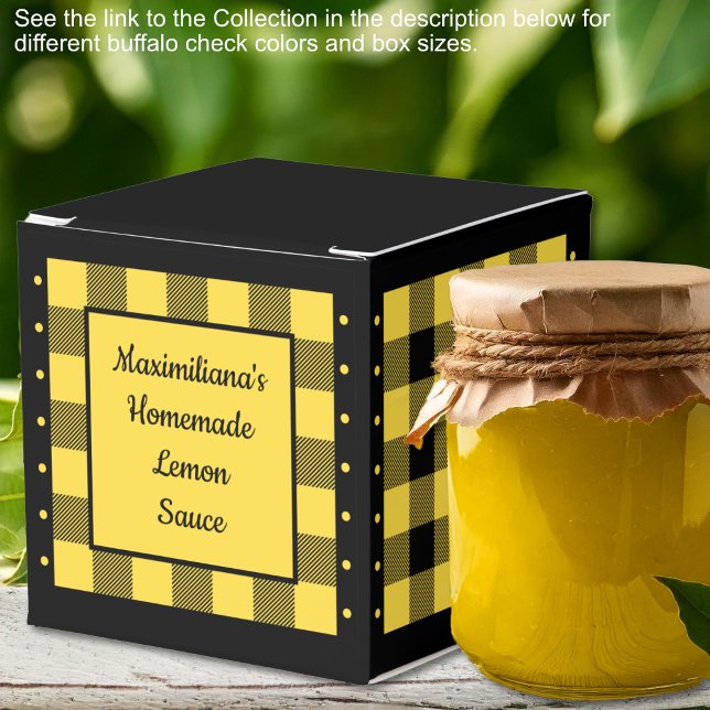 Ballotins Vichy Américain - Jaune et Noir - Classique (Buffalo Check - Yellow and Black - Classic Favor Boxes by Leapfroglisics Shop)