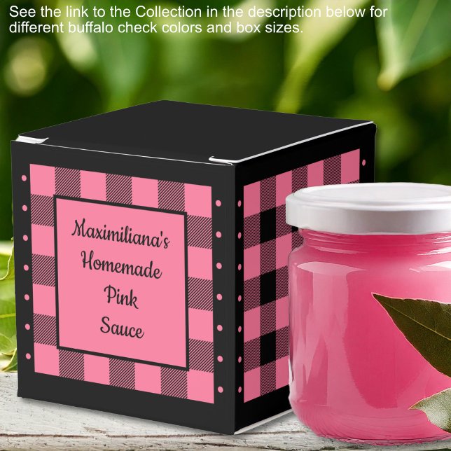 Ballotins Vichy de Buffalo - Rose et Noir - Classique (Buffalo Check - Pink and Black - Classic Favor Boxes by Leapfroglisics Shop)