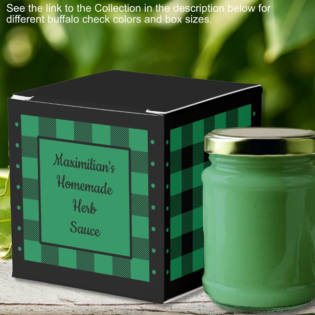 Ballotins Vichy de Buffalo - Vert et Noir - Classique (Buffalo Check - Green and Black - Classic Favor Boxes by Leapfroglisics Shop)
