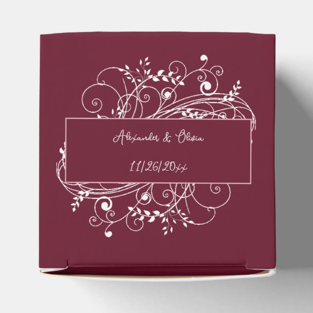 Ballotins Vin Flourish Wedding Favor Box (Haut)