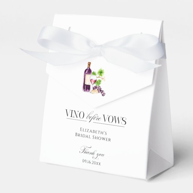 Ballotins Vino Before Vows Réception de Mariage Vin Merci (Verso)
