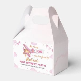 Ballotins Vintage avion rose fille Ballotin d'anniversaire