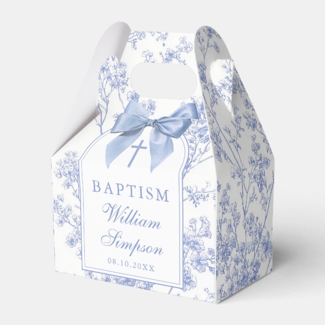 Ballotins Vintage Blue Bow Floral Baptism (Verso)