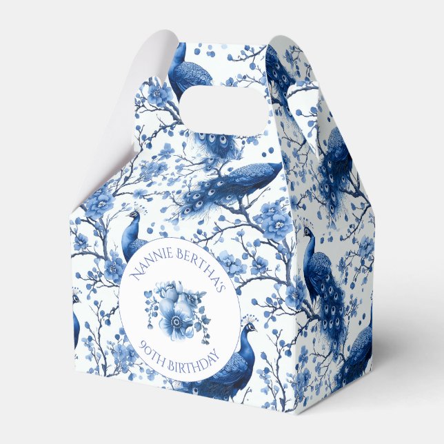 Ballotins Vintage Blue Français Chinoiserie Peacock Floral (Verso)