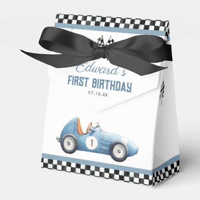 Ballotins Vintage Blue Race Car 1st Birthday (Verso)