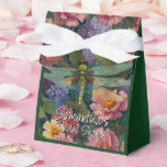 Ballotins Vintage bohème chic pastel floral jardin libellule<br><div class="desc">Boîte de faveur de jardin de fleurs pastel vintage personnalisable pour la mariée. Boîte de faveur de fête.</div>