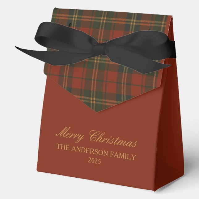 Ballotins Vintage Christmas Party Plaid Classic Family Photo (Recto)