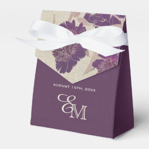 Ballotins Vintage Fleurs de prune Burlap Texture Mariage