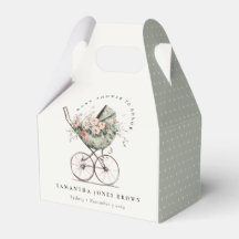 Vintage Floral Green Blush Baby shower