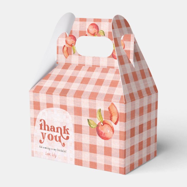 Ballotins Vintage Gingham "Merci" Peach (Verso)