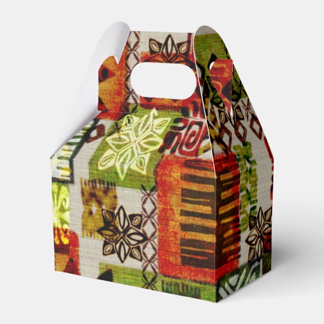 Ballotins vintage hawaïen imprimer boîte de préférence (Verso)