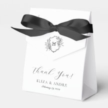 Vintage noir et blanc Monogramme Olives Mariage