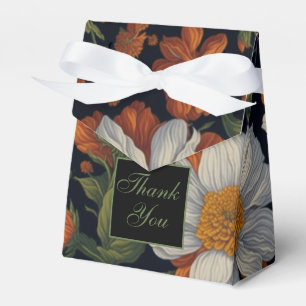 Ballotins Vintage Orange blanc élégant fleurs rétro