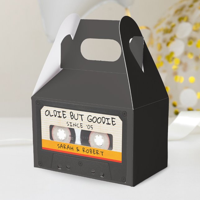 Ballotins Vintage Retro Cassette Bande Mariage Faveur (Vintage Retro Cassette Tape Oldie but Goodie Wedding Favor Favor Box)