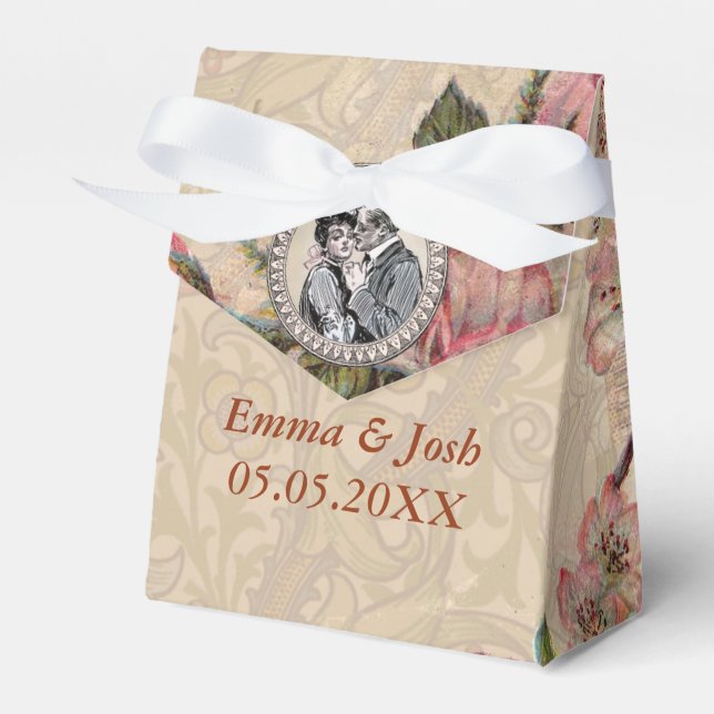 Ballotins Vintage Romance Couple Antique Rose Mariage (Verso)