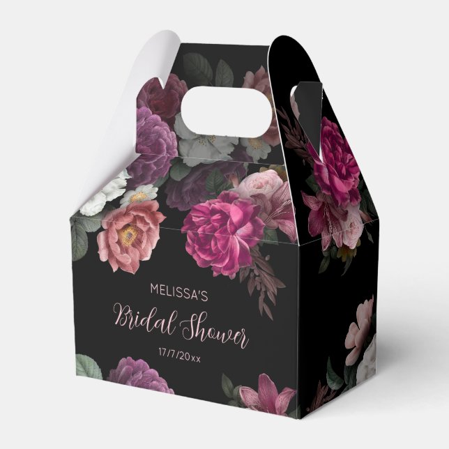 Ballotins Vintage Roses Black Background Bridal Shower (Verso)