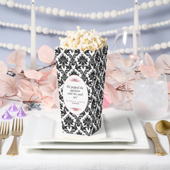 Ballotins Vintage rouge noir et blanc Mariage damassé (Mariage)