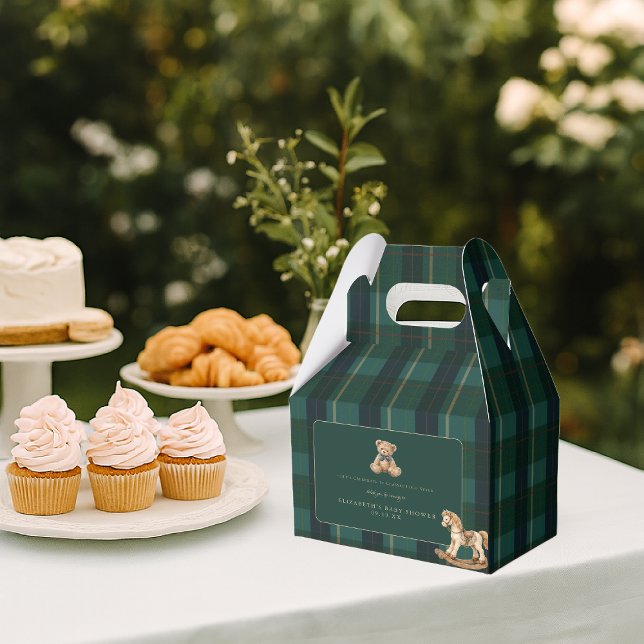 Ballotins Vintage Teddy Bear Plaid Polo Baby Shower (Créateur téléchargé)