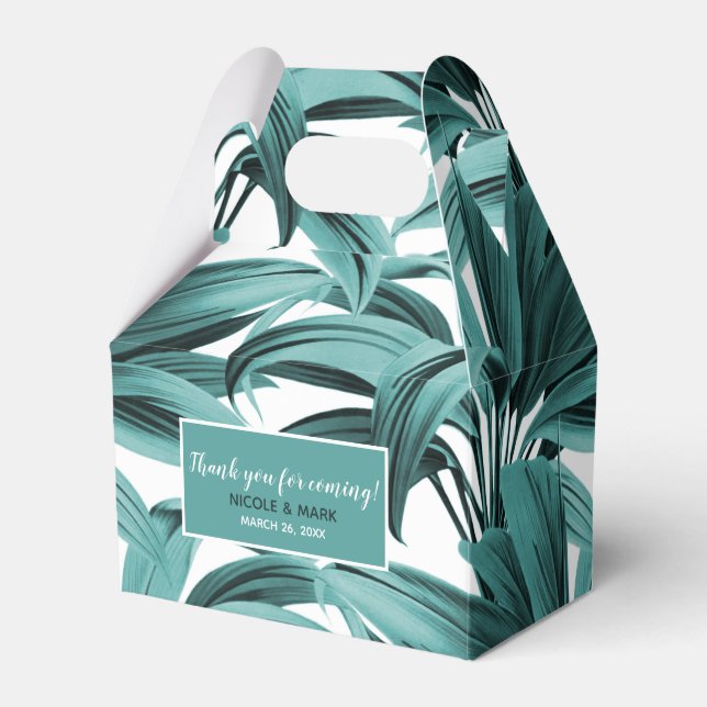 Ballotins Vintage Tropical Palm Botanique Aquarelle Turquois (Verso)