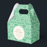 Ballotins Vintage vert Damask Festif Custom Christmas<br><div class="desc">Vintage Green Damask Festif Custom Joyeux Ballotin de Noël</div>