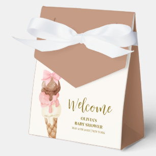 Ballotins Voici le Baby shower de glace Scoop Bow Ice Cream 