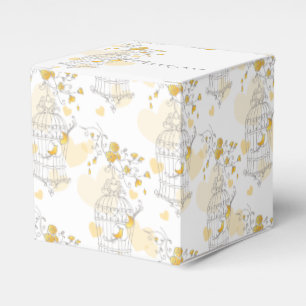 Ballotins Voie d'oiseau gris jaune merci boîte de faveur de