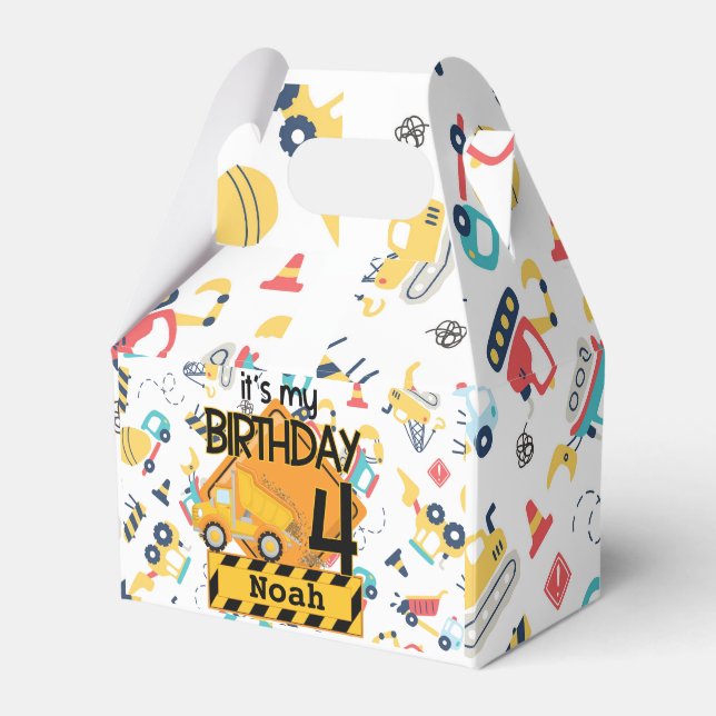 Ballotins voiture camion de construction jaune 4e anniversai (Verso)