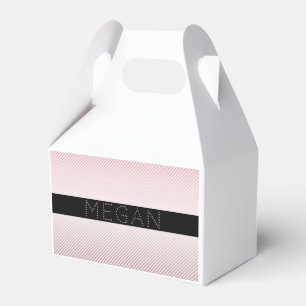 Ballotins Votre nom Rose pâle ombré & Rayures blanches