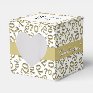 Ballotins Votre texte 70e anniversaire Numéro Motif or/blanc