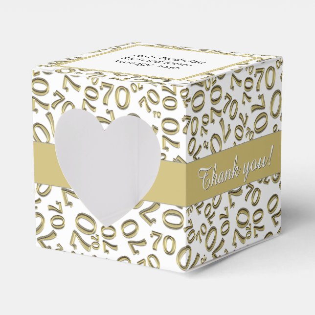 Ballotins Votre texte 70e anniversaire Numéro Motif or/blanc (Verso)