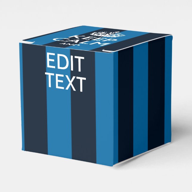 Ballotins Votre texte sur Garder Calme Bleu Stripes (Verso)