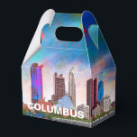 Ballotins Vue panoramique abstraite de Columbus<br><div class="desc">Ajoutez une touche moderne à votre événement avec cette boîte de faveur présentant une œuvre d'art abstraite de la vue panoramique de Columbus. Parfait pour les mariages,  les fêtes ou les cadeaux d'entreprise.</div>