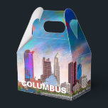 Ballotins Vue panoramique abstraite de Columbus<br><div class="desc">Ajoutez une touche moderne à votre événement avec cette boîte de faveur présentant une œuvre d'art abstraite de la vue panoramique de Columbus. Parfait pour les mariages,  les fêtes ou les cadeaux d'entreprise.</div>