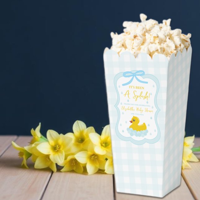 Ballotins Water Droplets Gingham Boy Baby Shower Thank You (Créateur téléchargé)