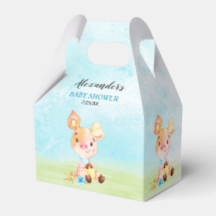 Ballotins Watercolor Boy Piggy Baby shower Farm