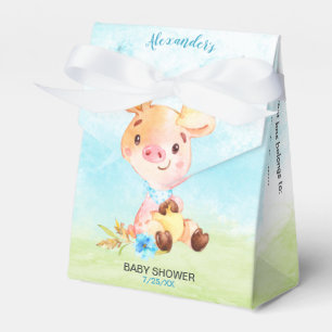Ballotins Watercolor Boy Piggy Baby shower Farm
