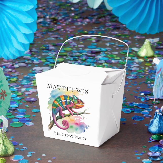 Ballotins Watercolor Colorful Chameleon Birthday Party (Fête)